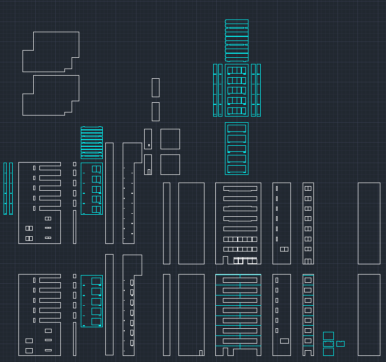 Nゲージジオラマ自作建物ビルCAD図面